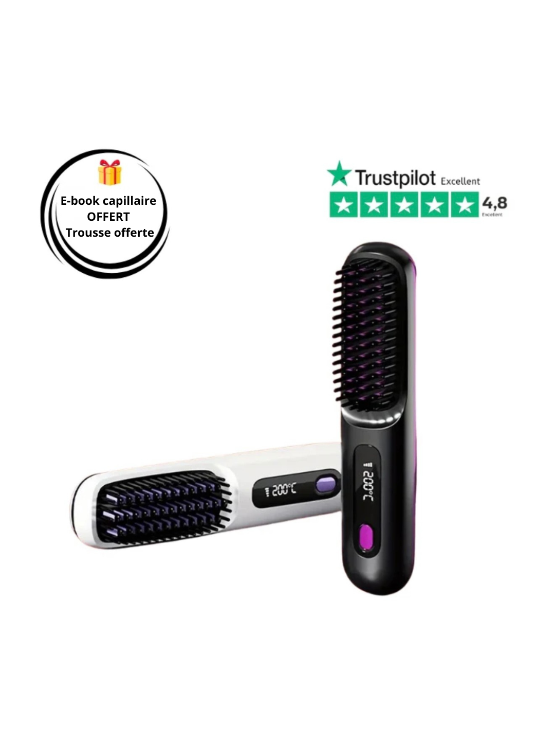 Brosse Chauffante Lissante Sans Fil - Jamy Latey™